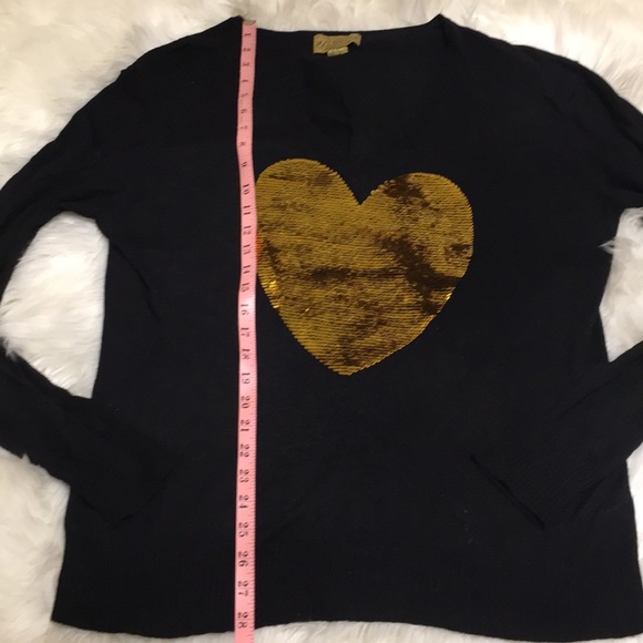 Wildfox Gold Sequin/Sparkly Heart Sweater - Picture 5 of 12